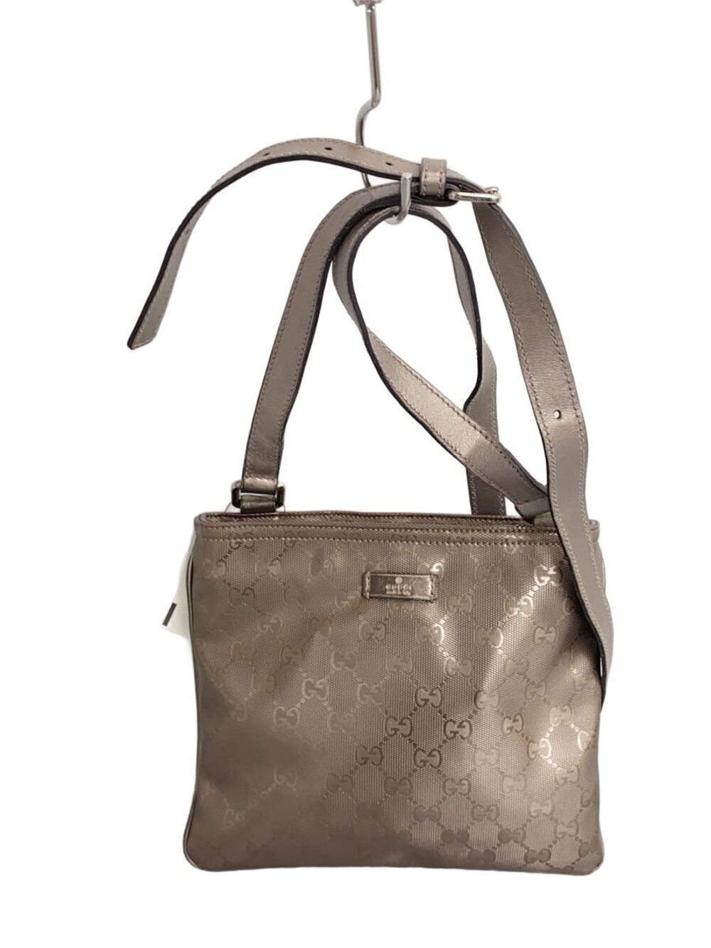 Gucci GG Imprime crossbody shoulder bag metallic rose Pink